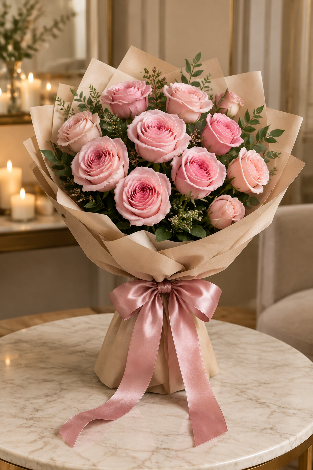 Soft pink rose apology bouquet