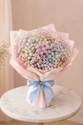 Pastel Gypsophila Mini Hand-Tied Bouquet in Blush Pink Wrap