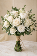Pure Ivory – Classic Cream Rose Bridal Bouquet