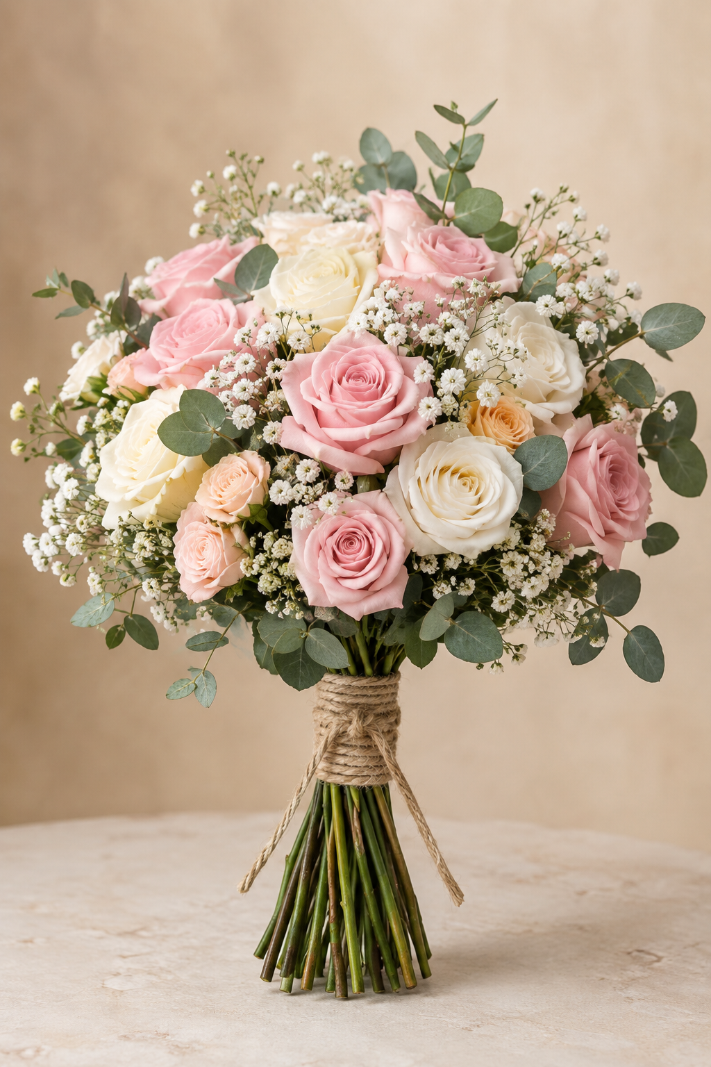 Blush Promise – Pink & Cream Rose Bridal Bouquet