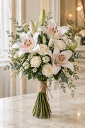 Lily Grace – White Lily & Ivory Rose Bridal Bouquet