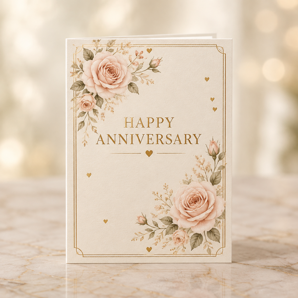 Premium anniversary greeting card