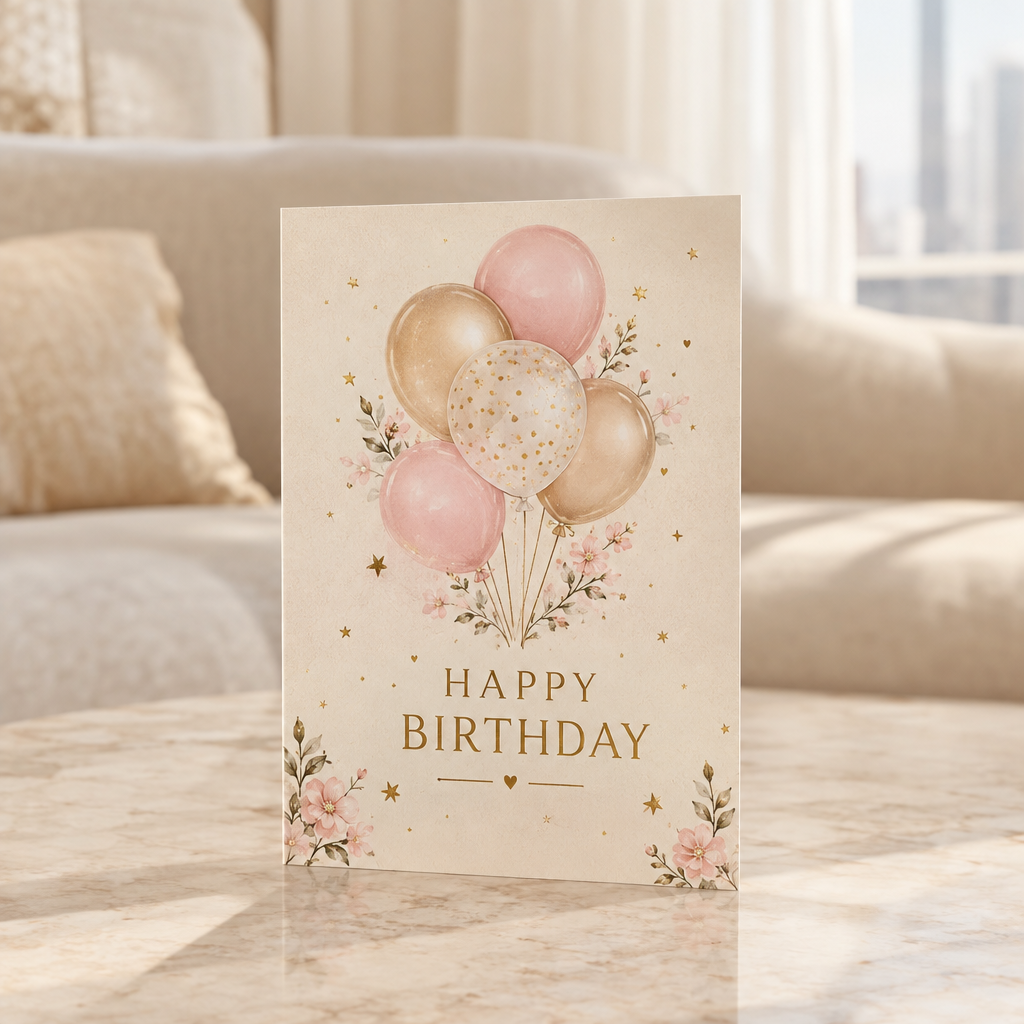 Premium birthday greeting card