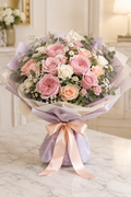 Blush Garden Kiss – Pink Garden Rose Bouquet