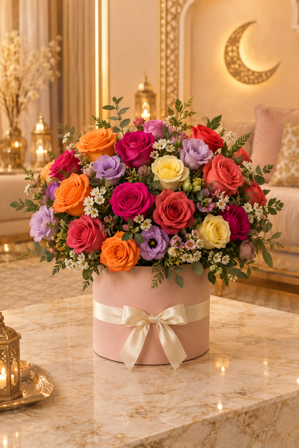 Premium elegant floral arrangement in box