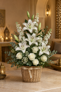 Premium festive floral basket arrangement