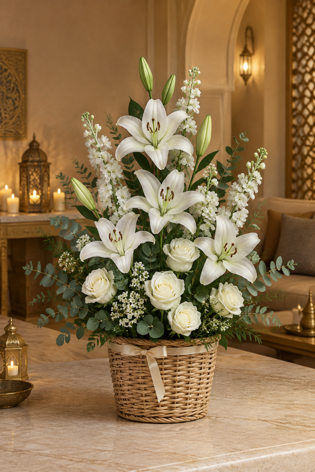 Premium festive floral basket arrangement