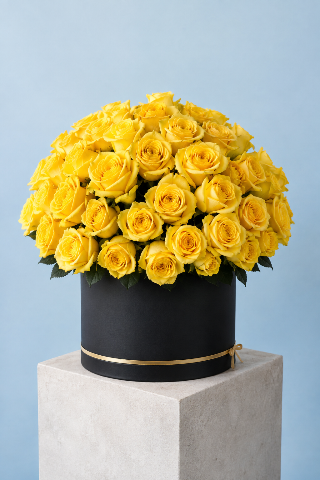 Golden Sunshine – Yellow Rose Dome Hatbox