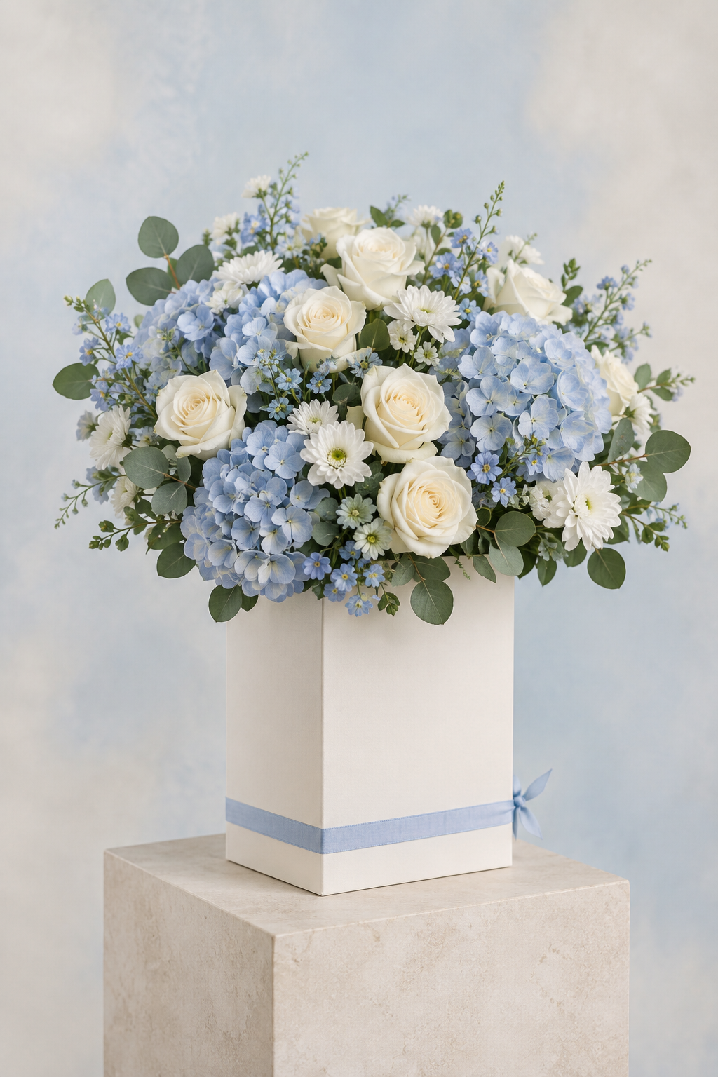 Baby Blue Bliss – Hydrangea & Rose Keepsake Box