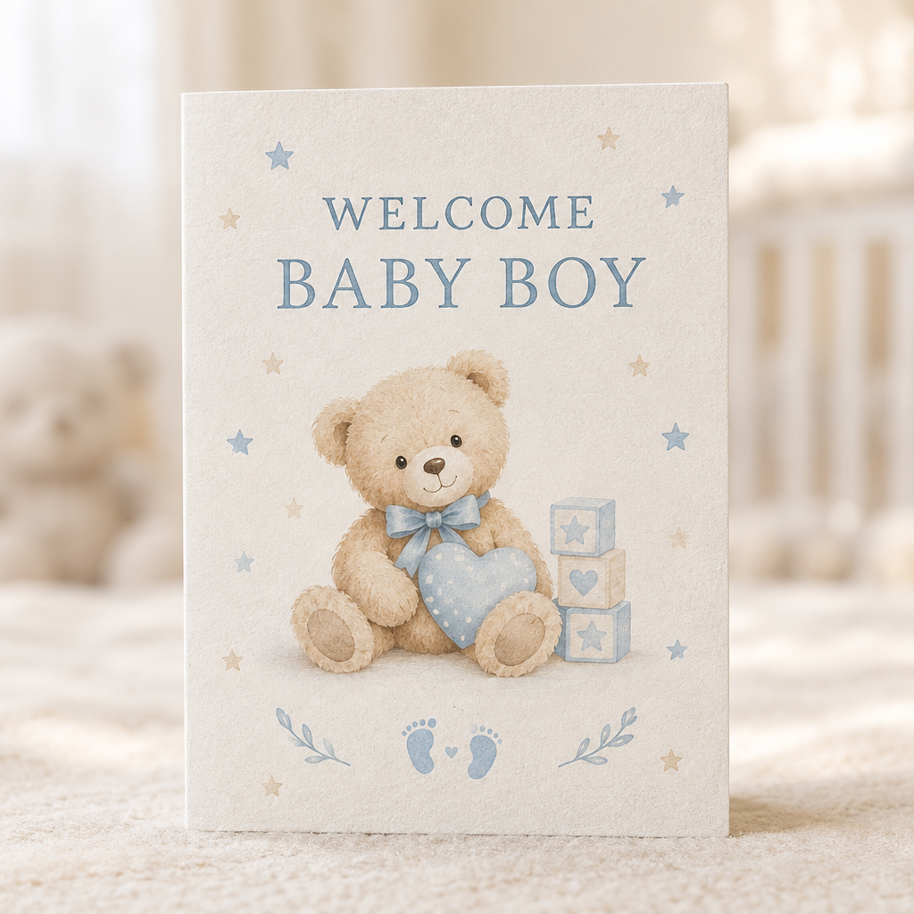 Welcome Baby Boy greeting card