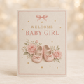 Welcome Baby Girl greeting card