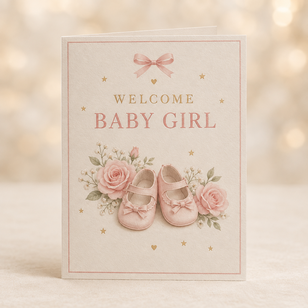 Welcome Baby Girl greeting card
